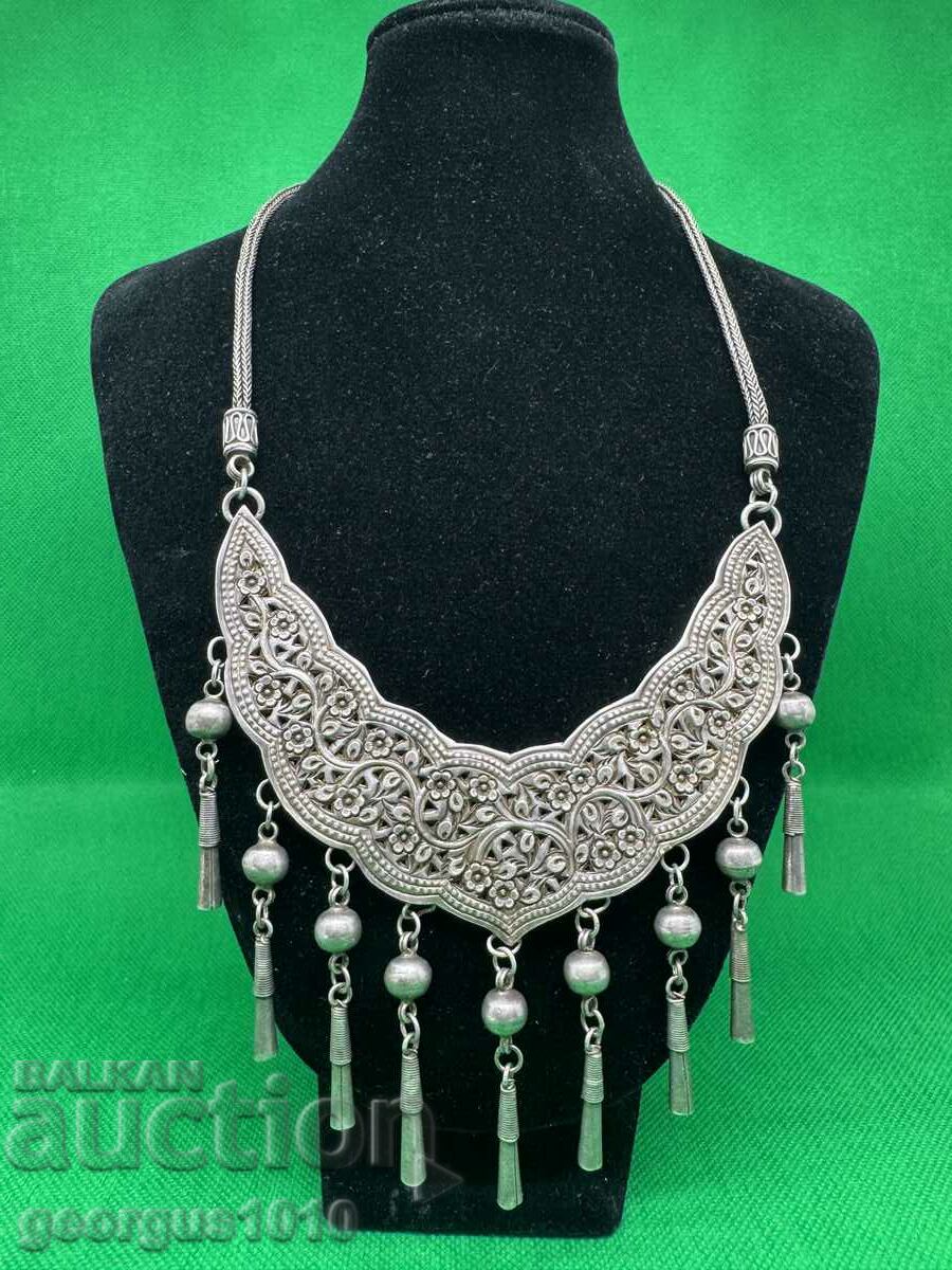 Ethnic silver necklace #6057