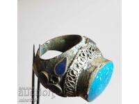 BZC RING TURQUOISE? ARABIC? REVIVAL? OTTOMAN?