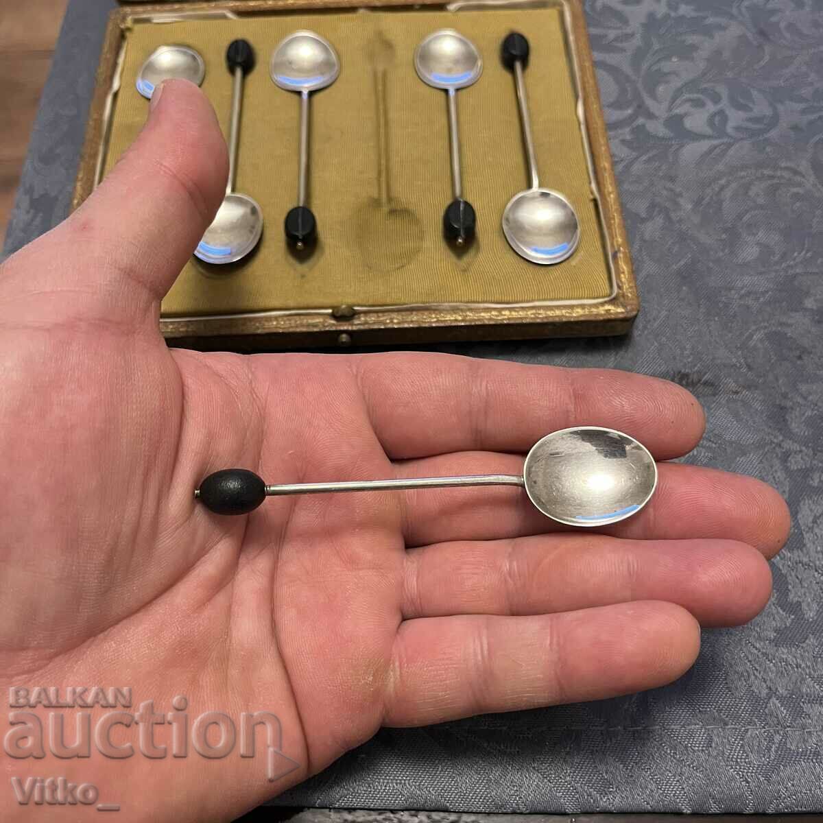 Old English silver coffee spoons, markings with price 111.00 BGN | € 56.75 Old English silver coffee spoons, markings with price 111.00 BGN | € 56.75