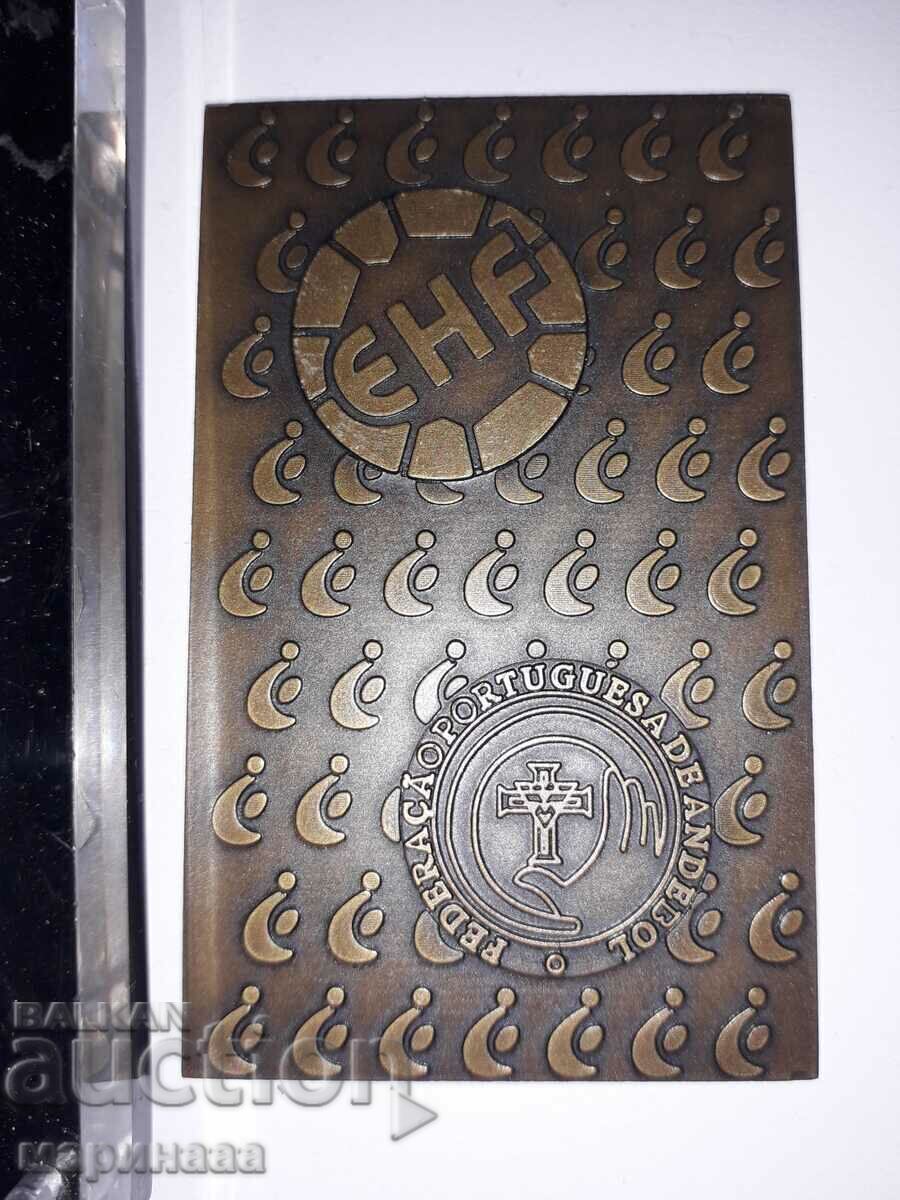 BRONZE PLAQUE. HANDBALL. PORTUGAL with price 6.00 BGN | € 3.07 BRONZE PLAQUE. HANDBALL. PORTUGAL with price 6.00 BGN | € 3.07