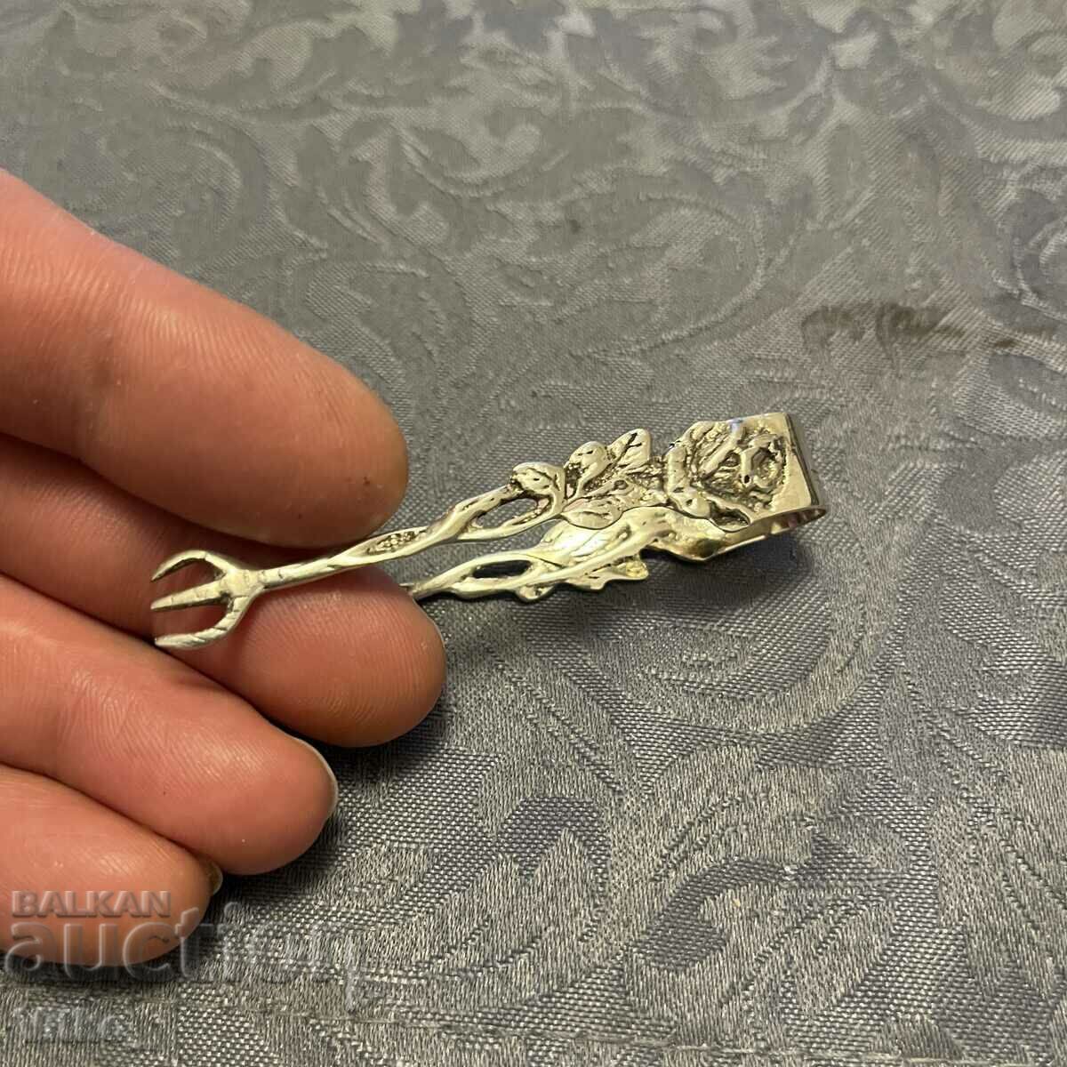 Swedish silver clip for sugar, ice, markings with price 44.00 BGN | € 22.50 Swedish silver clip for sugar, ice, markings with price 44.00 BGN | € 22.50