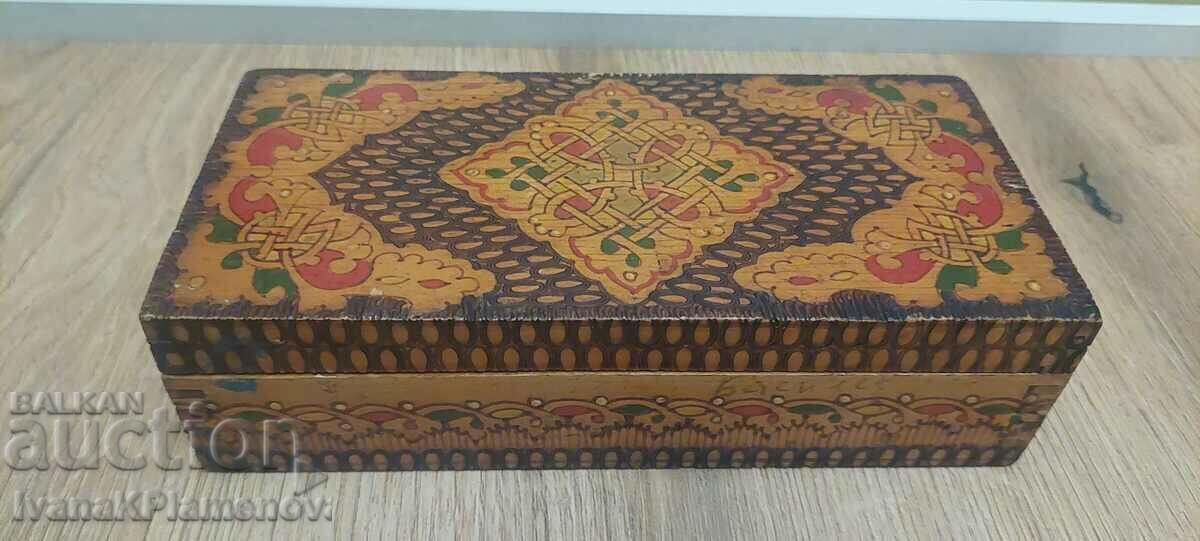 Pyrographed wooden box Pyrographed wooden box