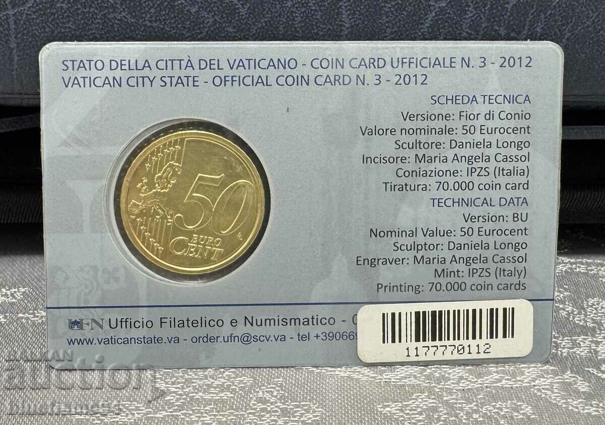 Coin card Vatican 50 euro cents 2012 with price 14.00 BGN | € 7.16 Coin card Vatican 50 euro cents 2012 with price 14.00 BGN | € 7.16