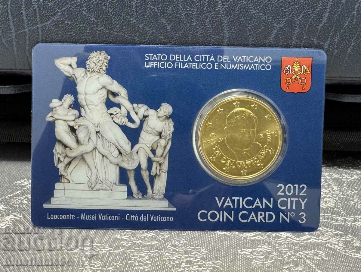 Coin card Vatican 50 euro cents 2012