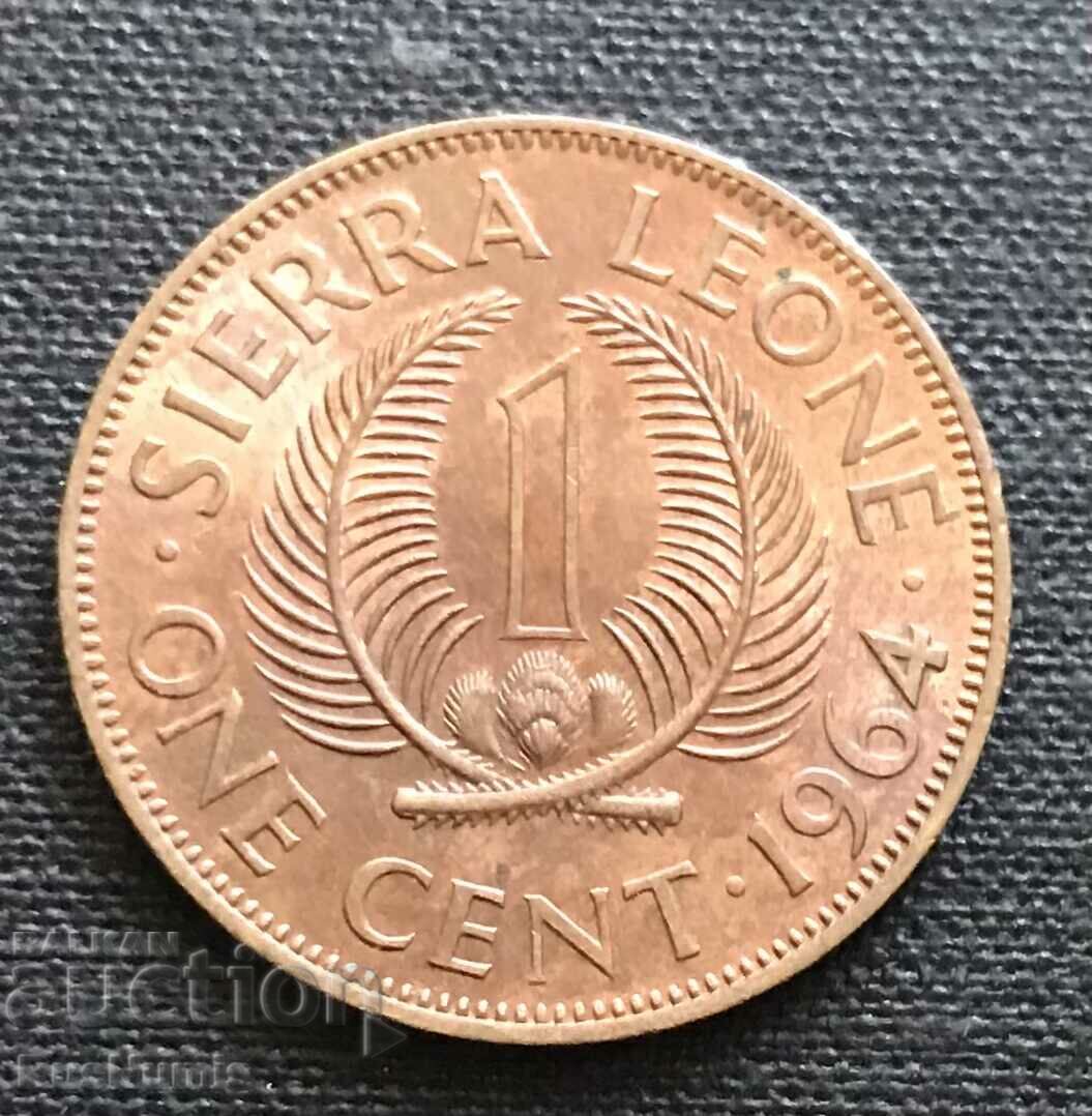 Sierra Leone. 1 cent 1964 UNC.