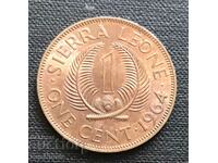 Sierra Leone. 1 cent 1964 UNC.