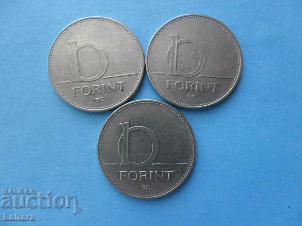 10 forinți 1993, 1994, 2001 Ungaria