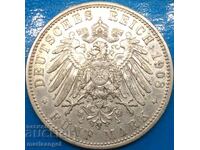 5 timbre 1908 Bavaria Germania Otto von Bayern 27,72g argint