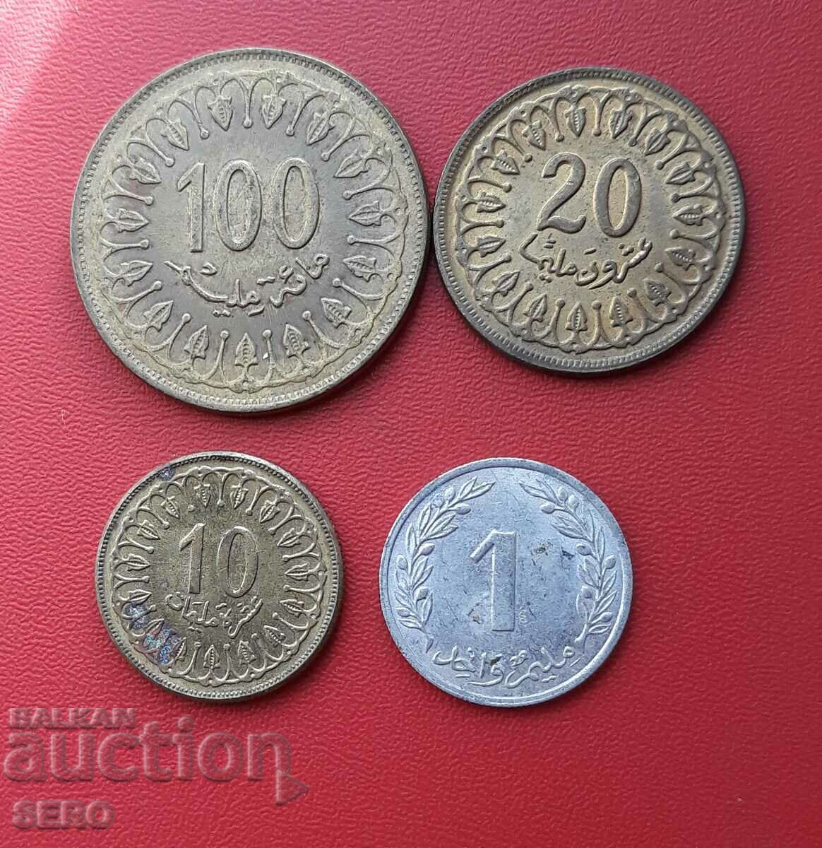 Tunisia - lot of 4 coins