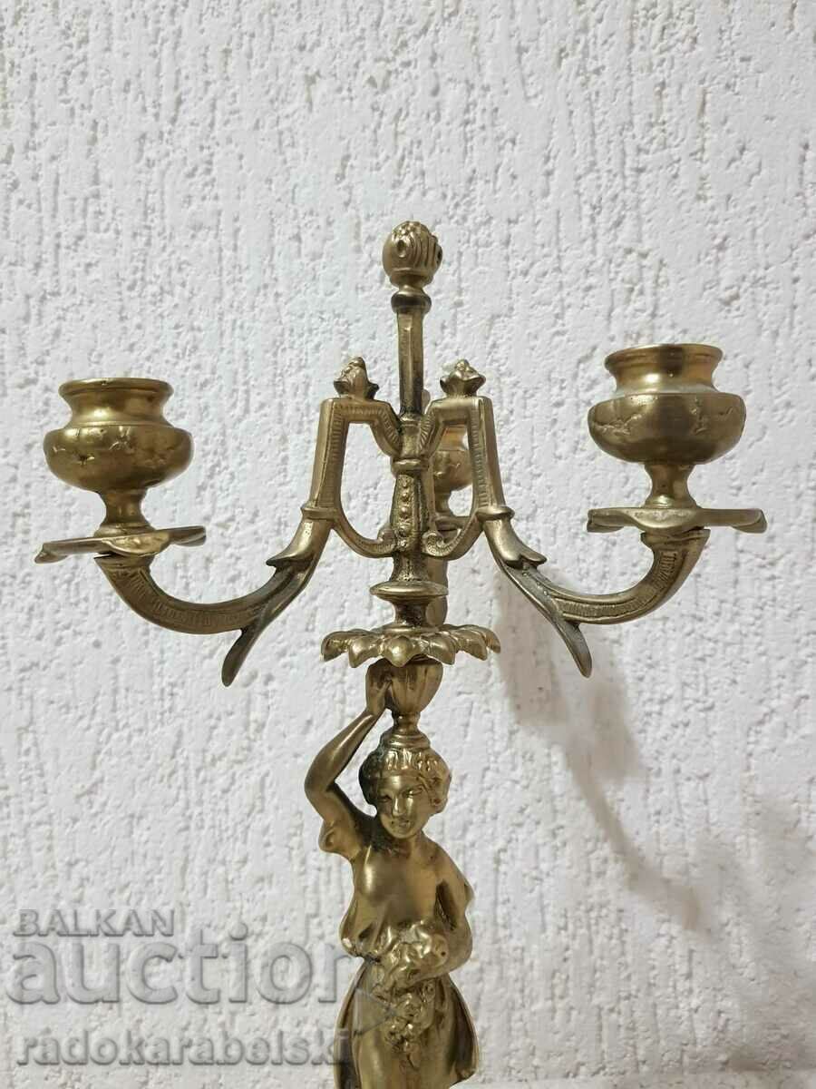 Delivery of Set of two massive bronze candlesticks - candlestick Delivery of Set of two massive bronze candlesticks - candlestick