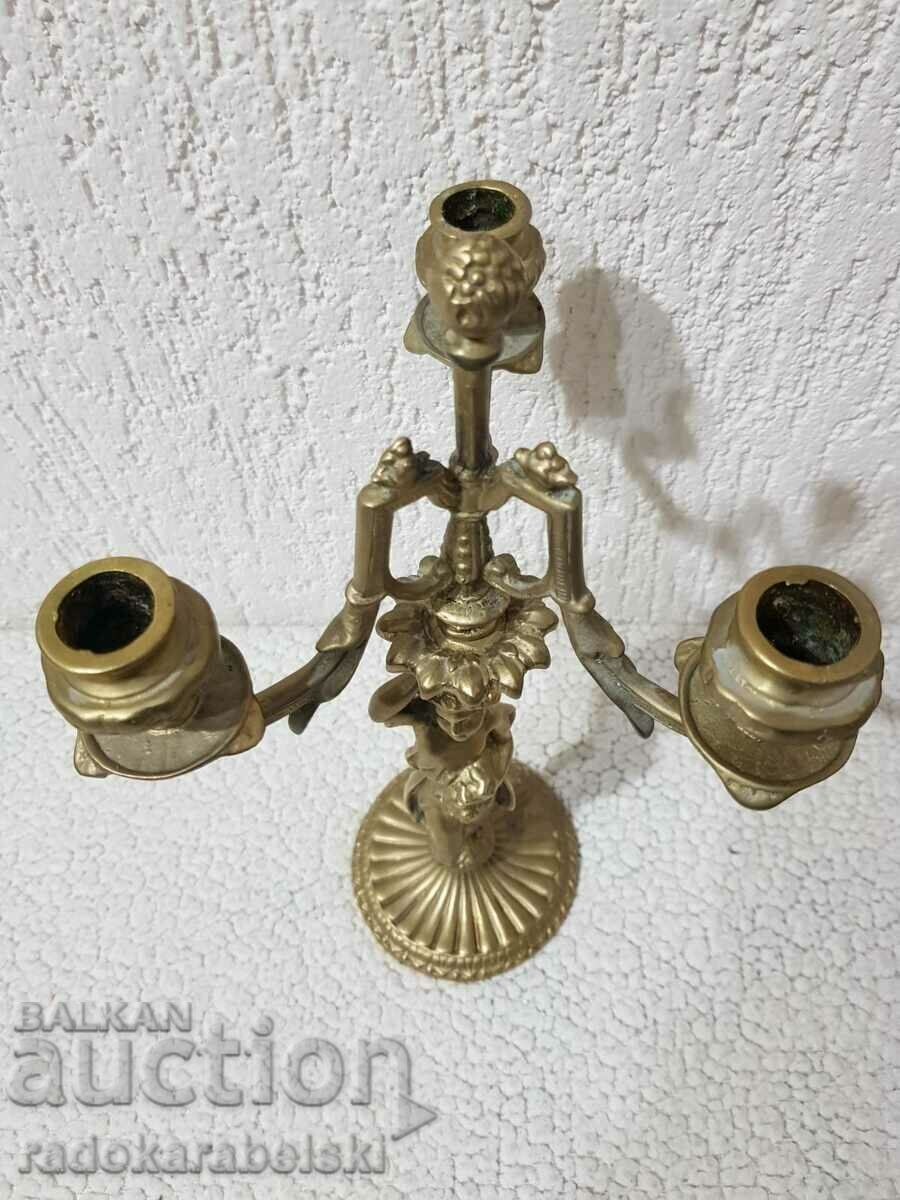 Set of two massive bronze candlesticks - candlestick - 5 Set of two massive bronze candlesticks - candlestick - 5