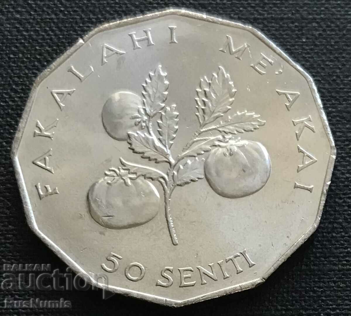 Тонга. 50 сенити 2011 г. UNC.