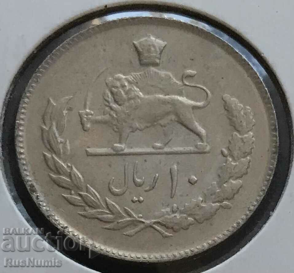 Iran. 10 rials 1976. 50 years. Pahlavi dynasty. UNC.