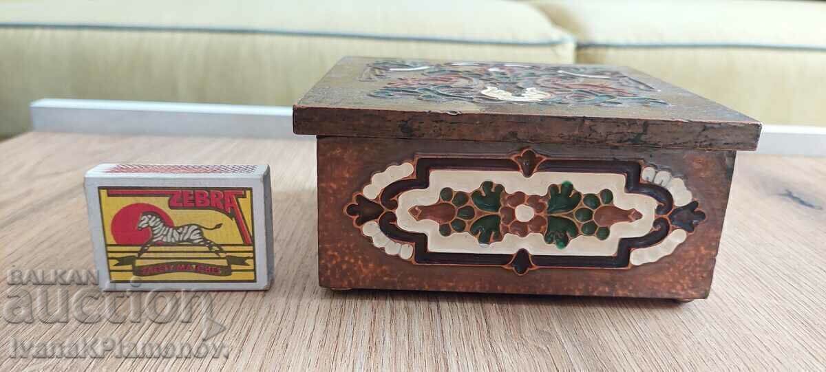 A box of wooden hardware copper for collectors - 6