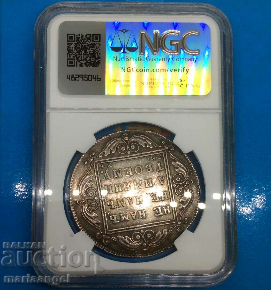 1 Рубла 1799 Русия Павел I  NGC AU (по-малко от UNC) сребро