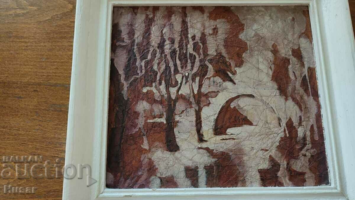 Аукцион Картина рисувана върху кожа Аукцион Картина рисувана върху кожа