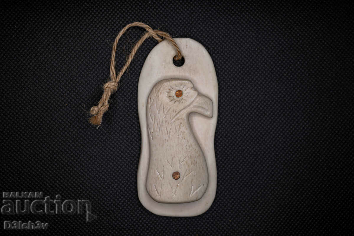 "Eagle" amulet, handmade from calf bone