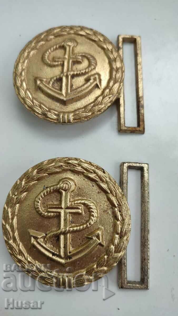 2 pcs. Bronze buckles Bulgarian Navy latest