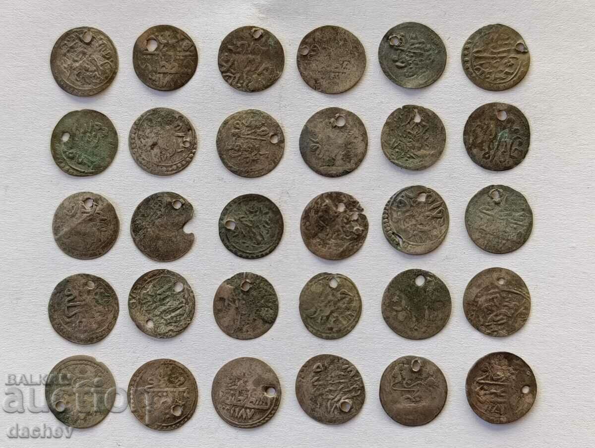 Lot 30 pcs. Silver Turkish coins Turkey akceta ahceta jewelry