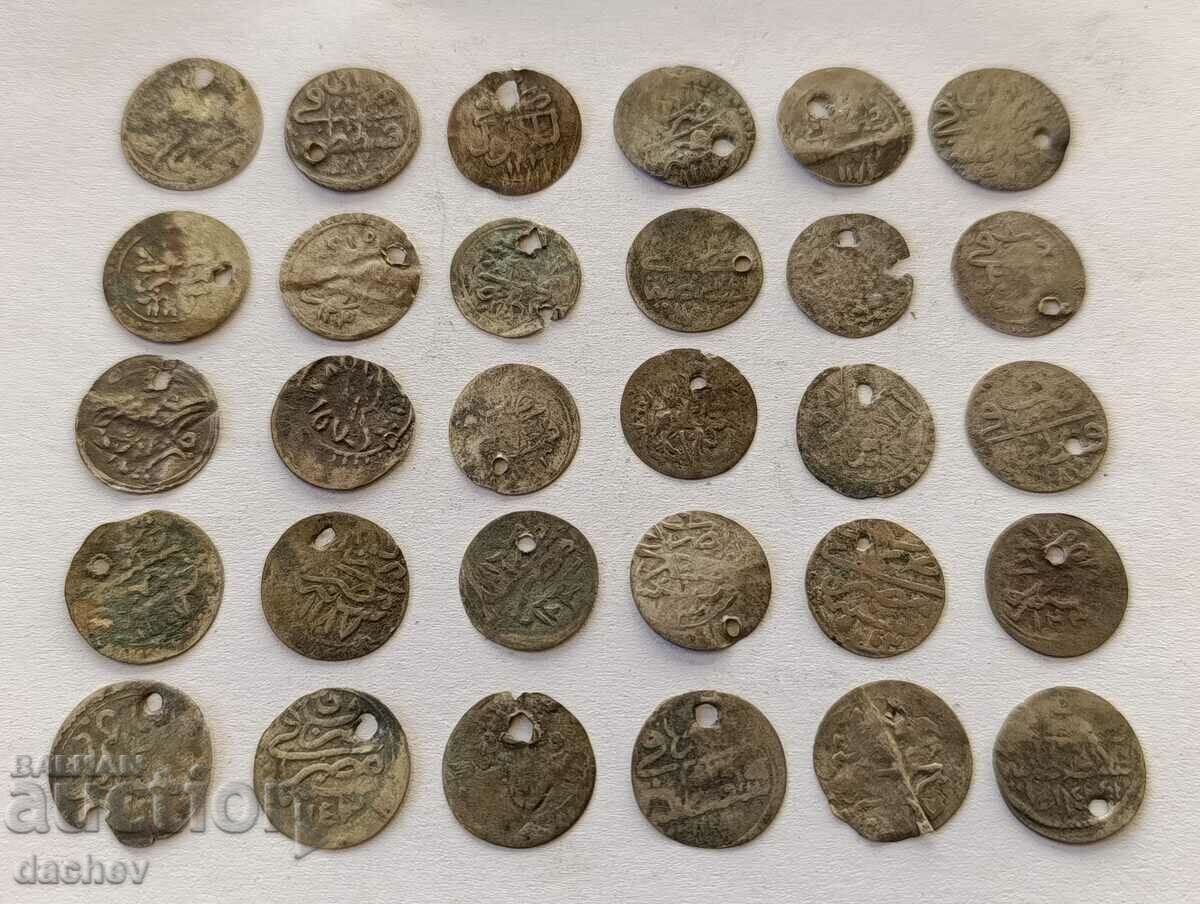 Lot 30 pcs. Silver Turkish coins Turkey akceta ahceta jewelry with price 125.00 BGN | € 63.91 Lot 30 pcs. Silver Turkish coins Turkey akceta ahceta jewelry with price 125.00 BGN | € 63.91