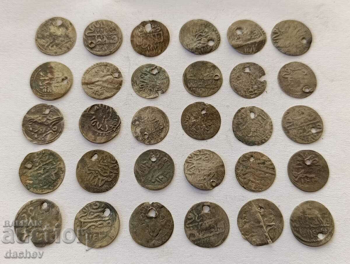 Παρτίδα 30 τμχ. Ασημένια τουρκικά νομίσματα κοσμήματα Τουρκίας akceta ahceta με τιμή € 70.00 | 136.91 BGN Παρτίδα 30 τμχ. Ασημένια τουρκικά νομίσματα κοσμήματα Τουρκίας akceta ahceta με τιμή € 70.00 | 136.91 BGN
