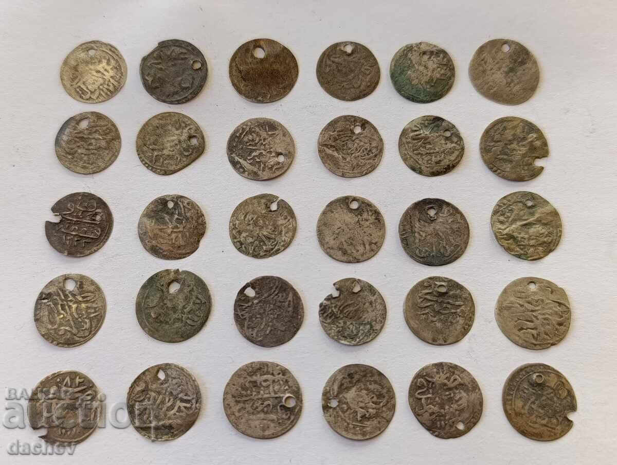 Lot 30 pcs. Silver Turkish coins Turkey akceta ahceta jewelry with price 125.00 BGN | € 63.91 Lot 30 pcs. Silver Turkish coins Turkey akceta ahceta jewelry with price 125.00 BGN | € 63.91