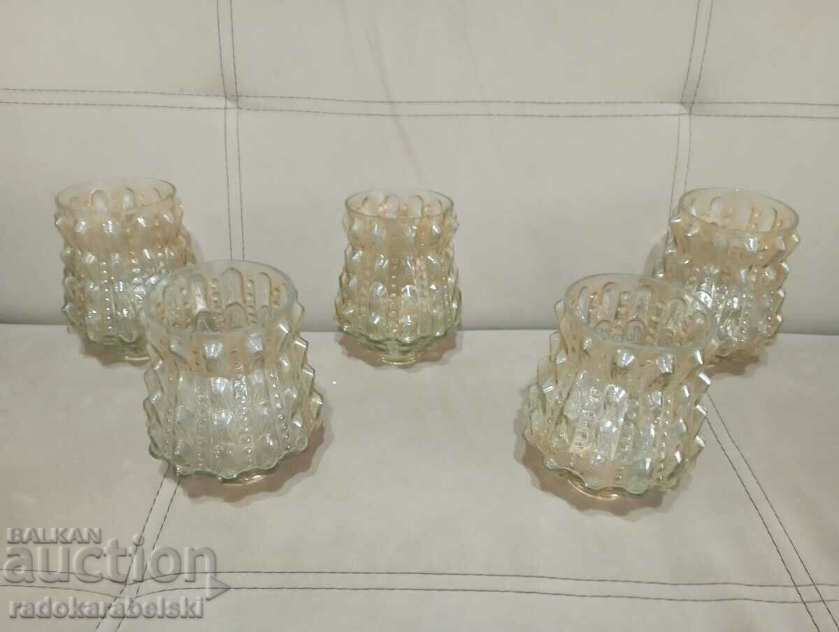 Five glass lampshades. Lamp glass. Chandelier cup