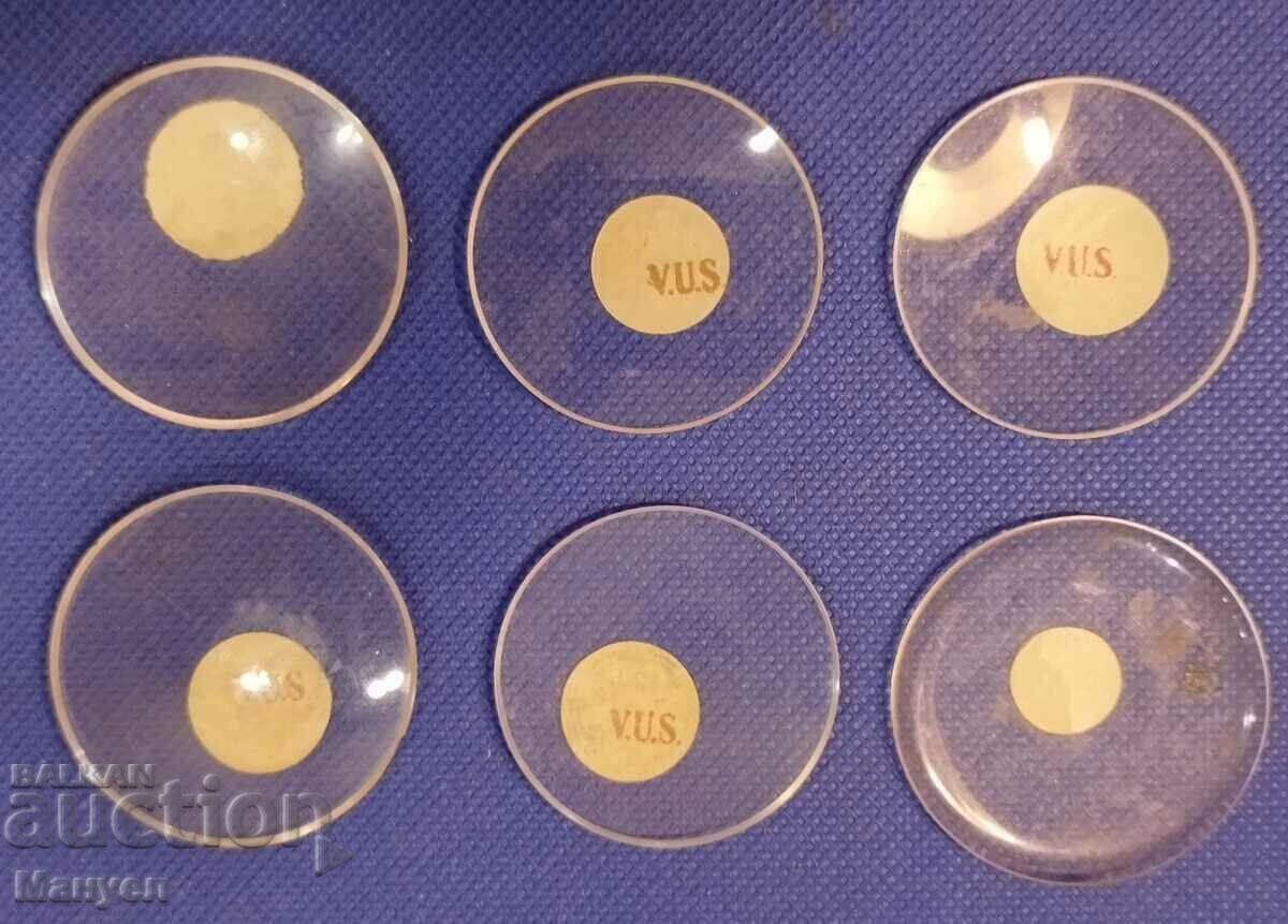 Old original glasses for pocket watches - 6 pieces. with price 29.90 BGN | € 15.29