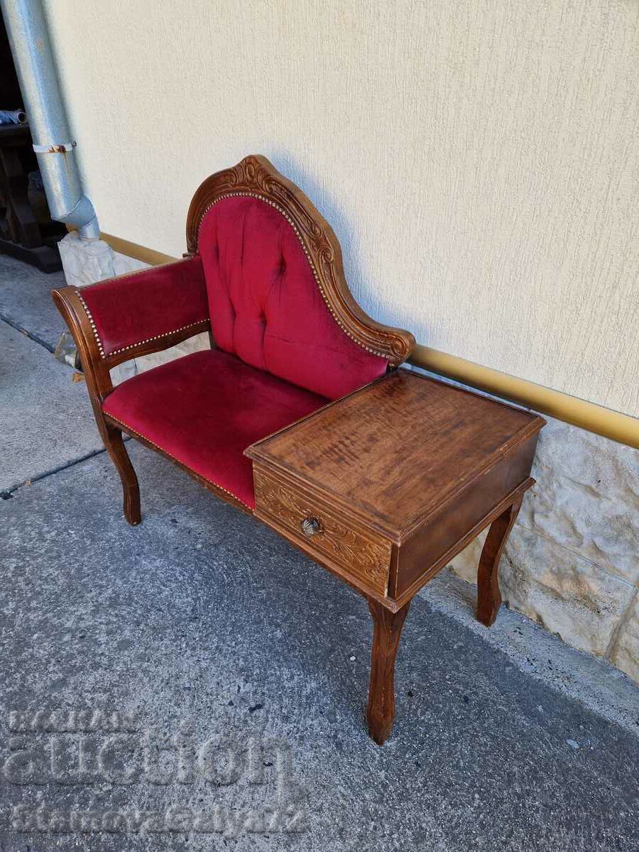 A unique antique English parlor bench - 5