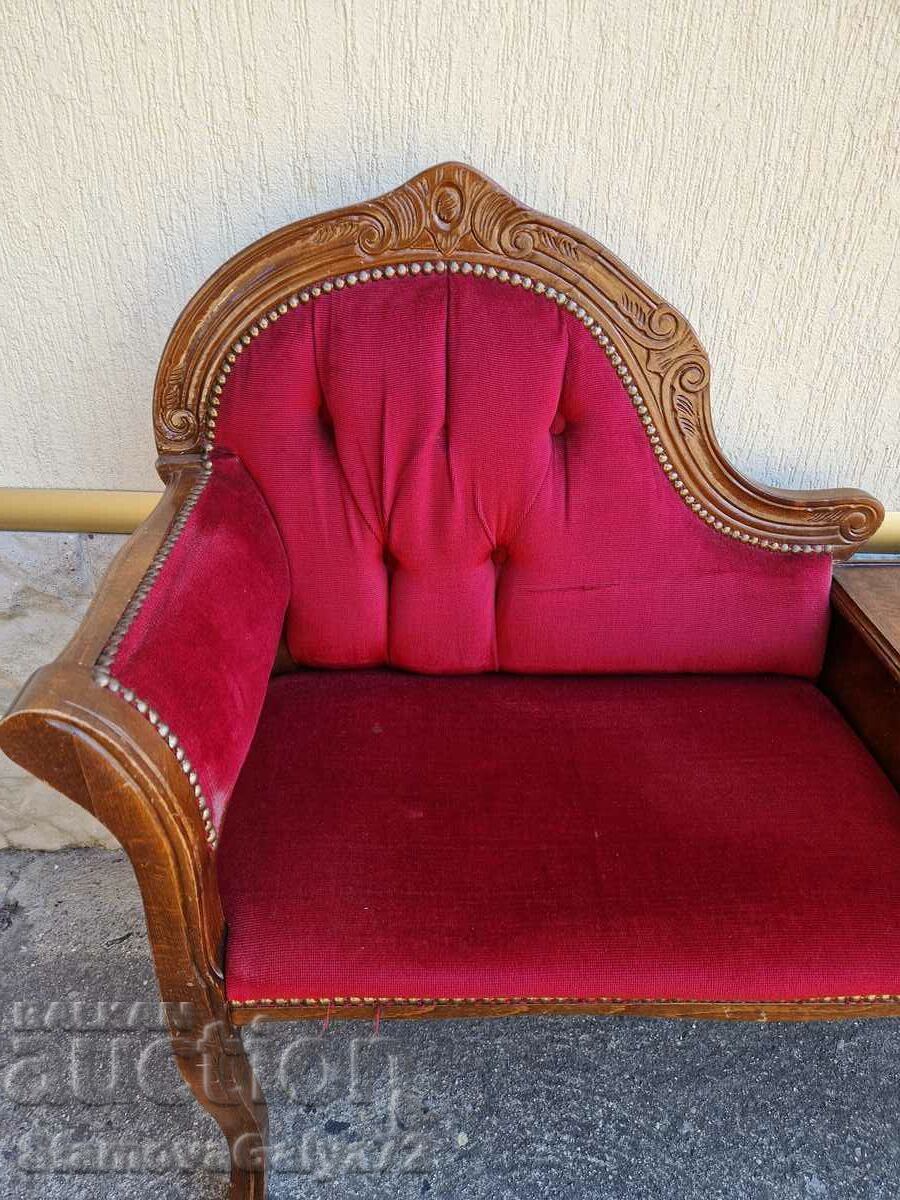 A unique antique English parlor bench - 7