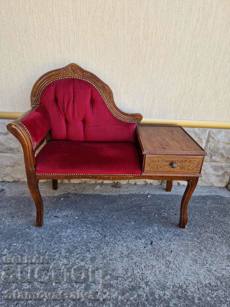 A unique antique English parlor bench