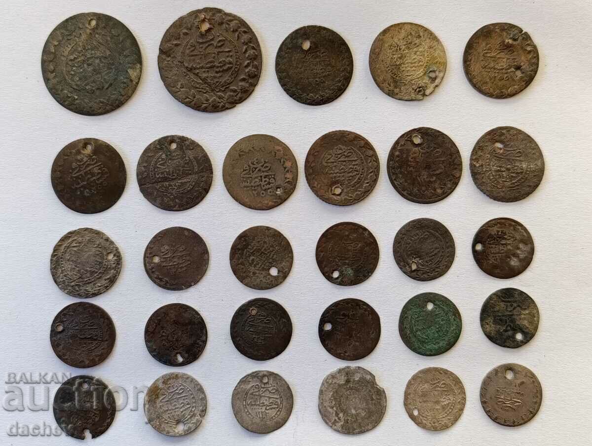 Lot 29 pcs. Silver Turkish coins Turkey akceta ahceta jewelry