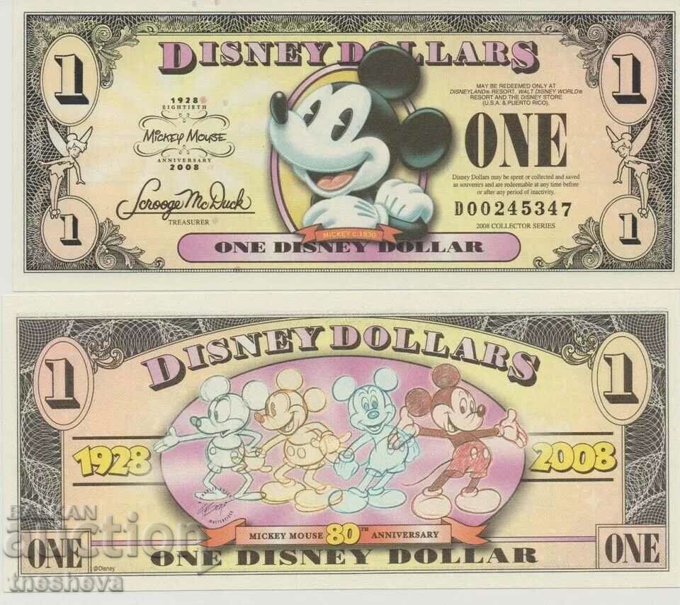 DISNEY 1 Dollar, 2008, UNC