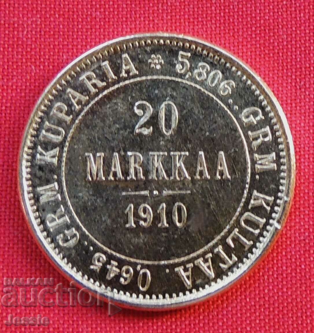 20 Markkaa 1910 Finland (Finlandia) AU (gold) 20 Markkaa 1910 Finland (Finlandia) AU (gold)