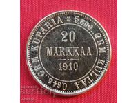 20 Markkaa 1910 Finlanda (Finlandia) AU (aur)