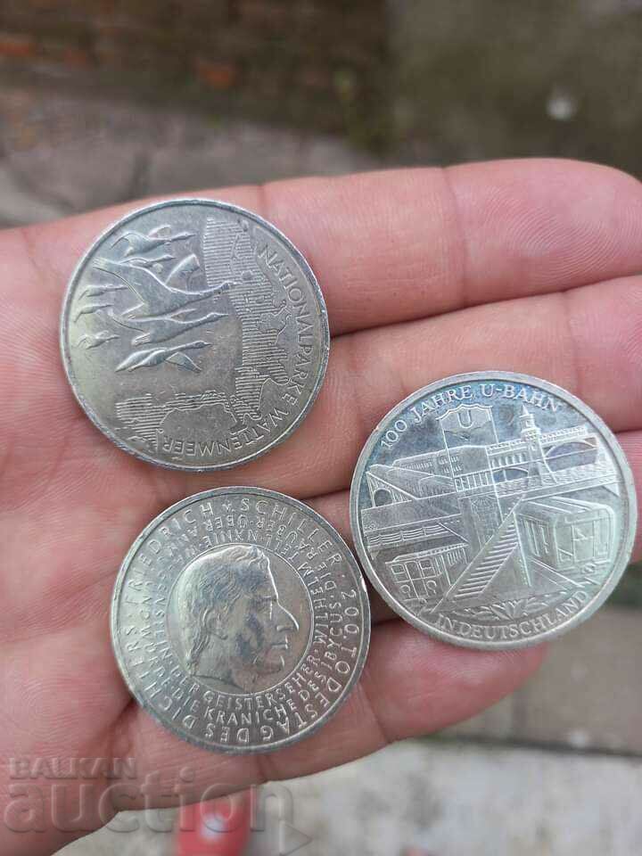 3 pcs. 10 euros each Germany Silver