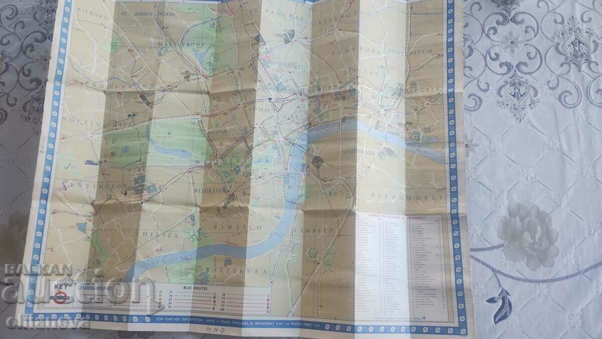 Παλιός χάρτης Λονδίνο 1960 με τιμή 6.00 BGN | € 3.07