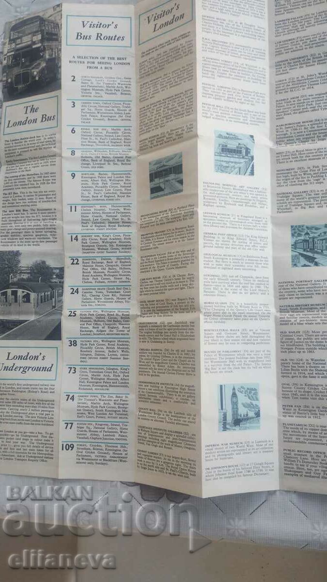 Δημοπρασία Παλιός χάρτης Λονδίνο 1960