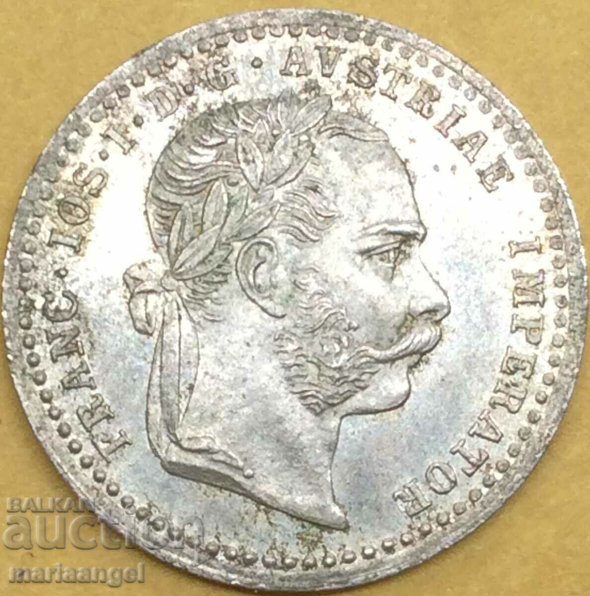 10 Kreuzer 1868 Hungary Franz Joseph Silver - quite rare