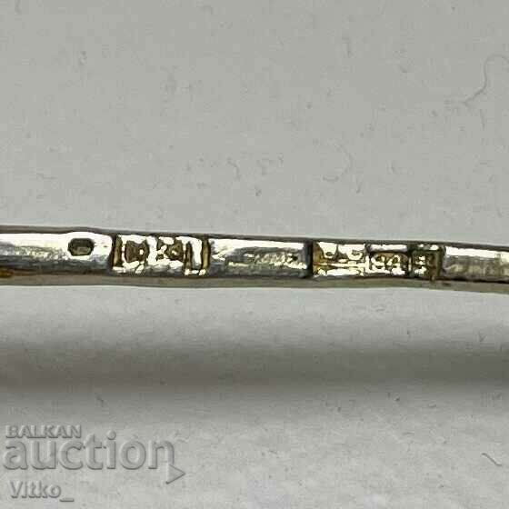 Сребърна лъжичка царска русия , ниело и позлата , маркировки - 5 Сребърна лъжичка царска русия , ниело и позлата , маркировки - 5