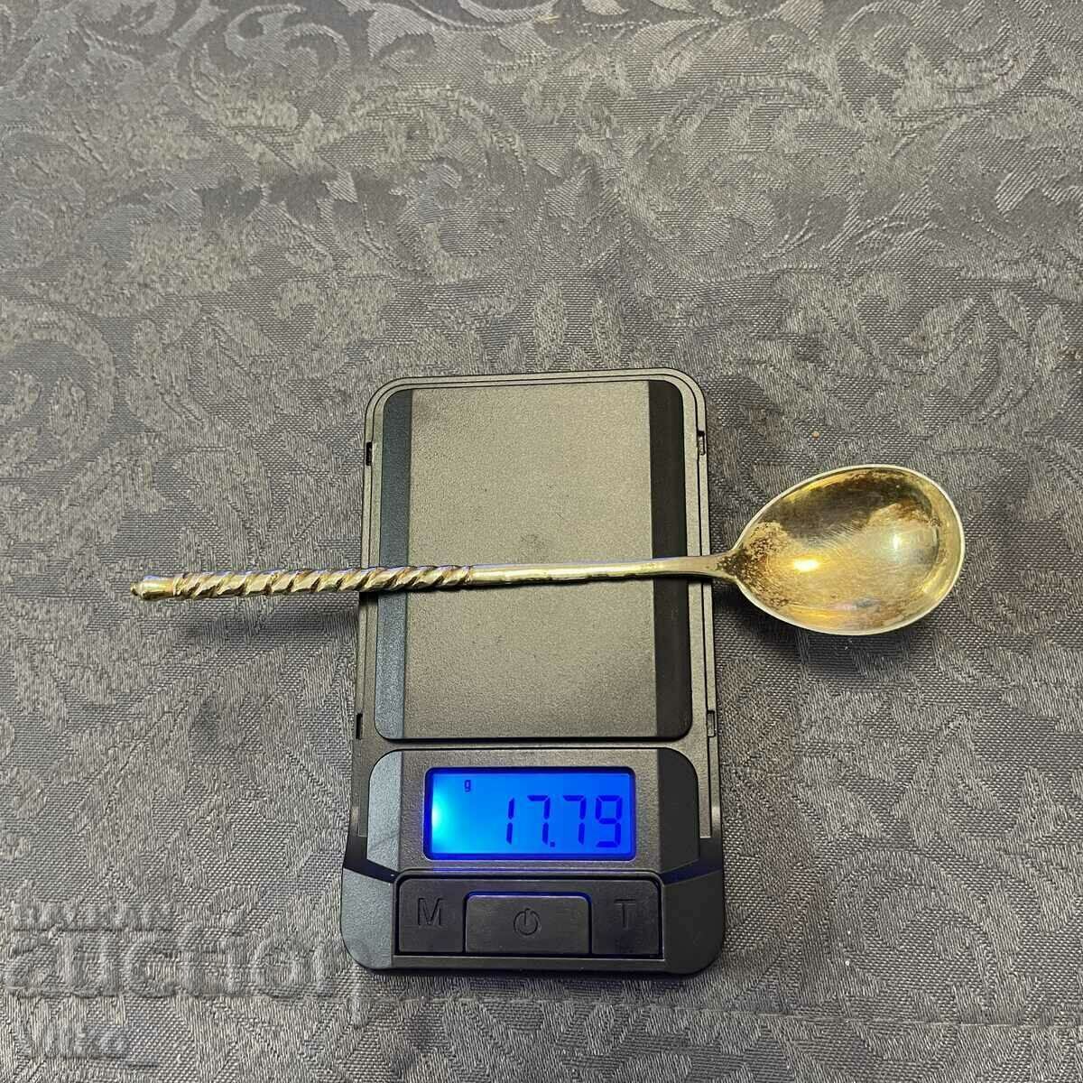 Сребърна лъжичка царска русия , ниело и позлата , маркировки - 6 Сребърна лъжичка царска русия , ниело и позлата , маркировки - 6