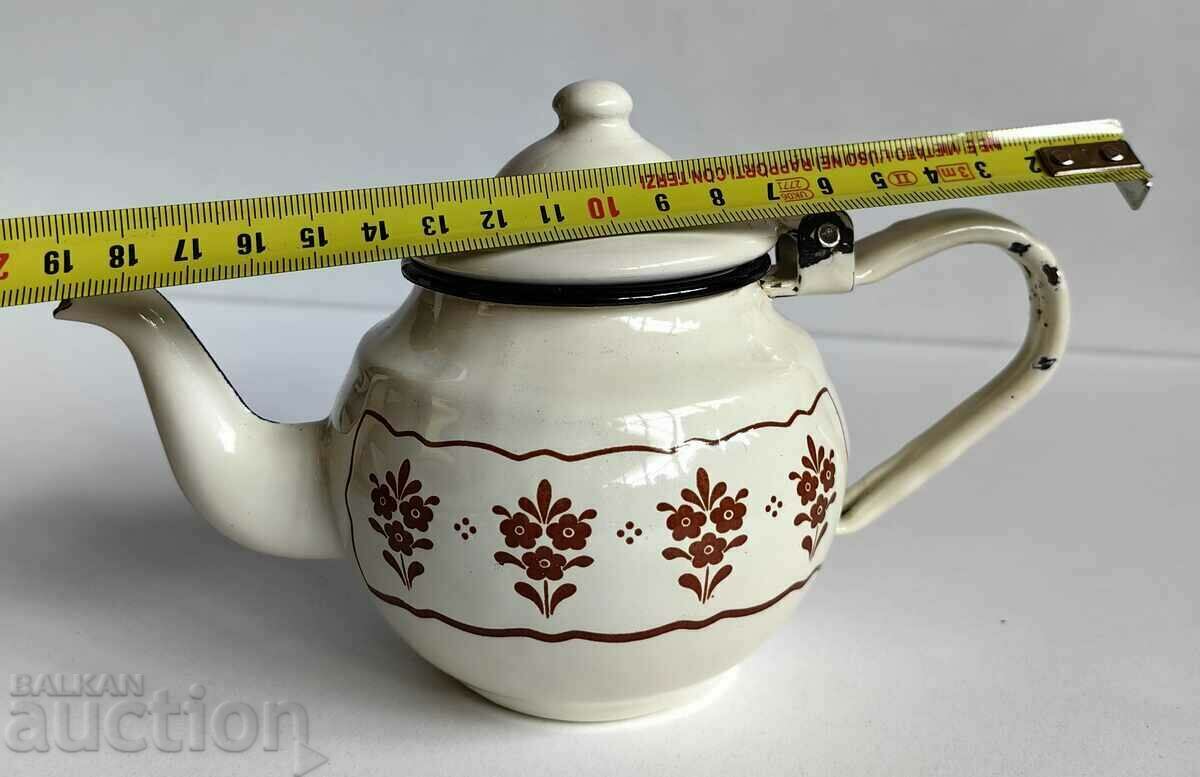 .UNUSED ENAMEL SOC KETTLE TEAPOT WITH LID - 5 .UNUSED ENAMEL SOC KETTLE TEAPOT WITH LID - 5