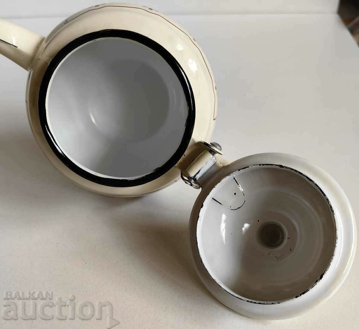 .UNUSED ENAMEL SOC KETTLE TEAPOT WITH LID - 6 .UNUSED ENAMEL SOC KETTLE TEAPOT WITH LID - 6