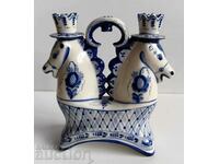 .BEAUTIFUL PORCELAIN CANDLESTICK GJEL HORSE HORSE MARKED