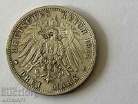 coin 3 marks Germany Prussia 1914 silver