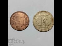 8/ Yugoslavia 5 and 10 dinars 1992