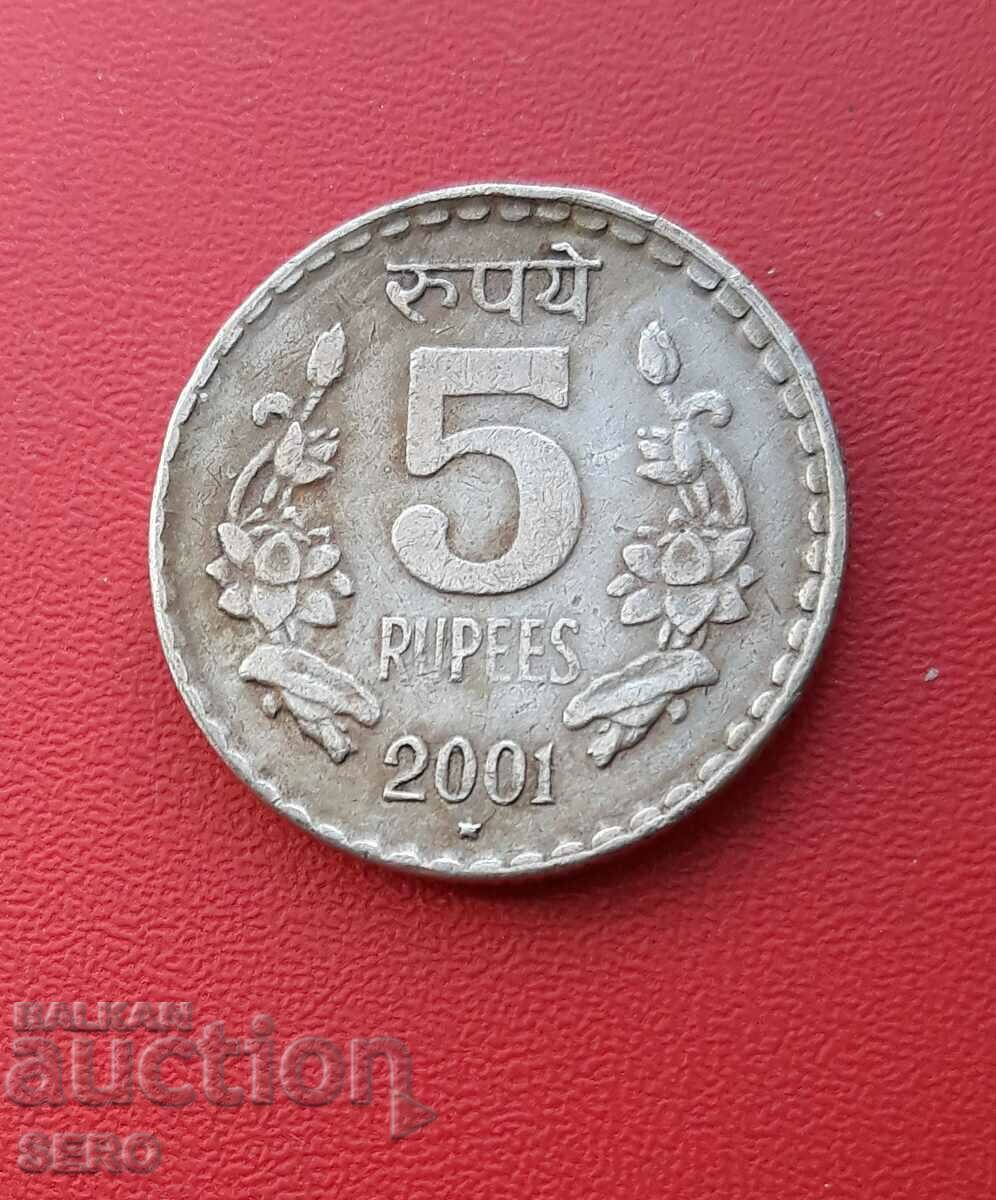 India-5 rupees 2001