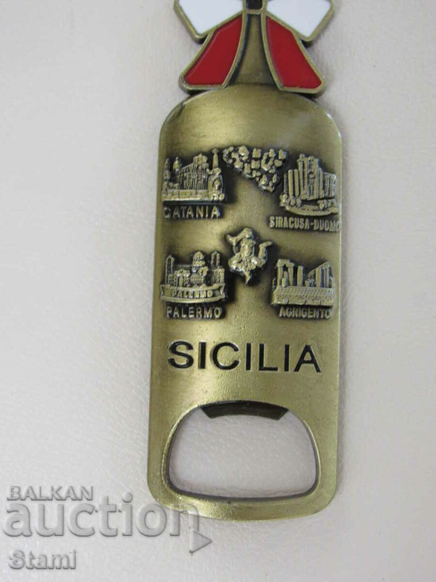 Auction Metal magnet-opener from Sicily, Italy-1 Auction Metal magnet-opener from Sicily, Italy-1