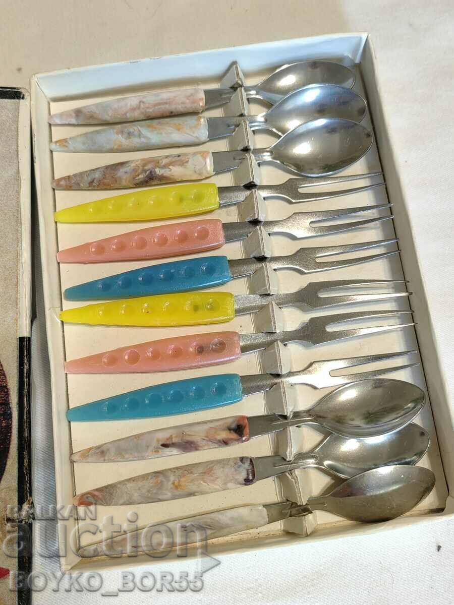 Set of Original Social Romanian Forks and Spoons 1970s with price 35.00 BGN | € 17.90 Set of Original Social Romanian Forks and Spoons 1970s with price 35.00 BGN | € 17.90
