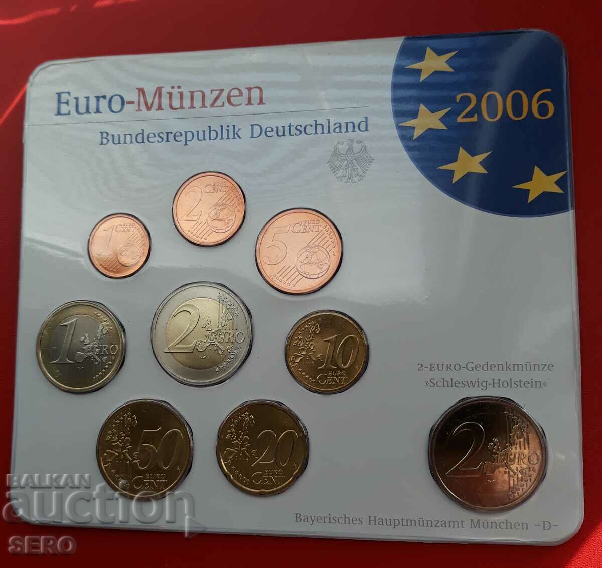 Germany SET 2006 D-Munich of 9 coins/2x2 euro/